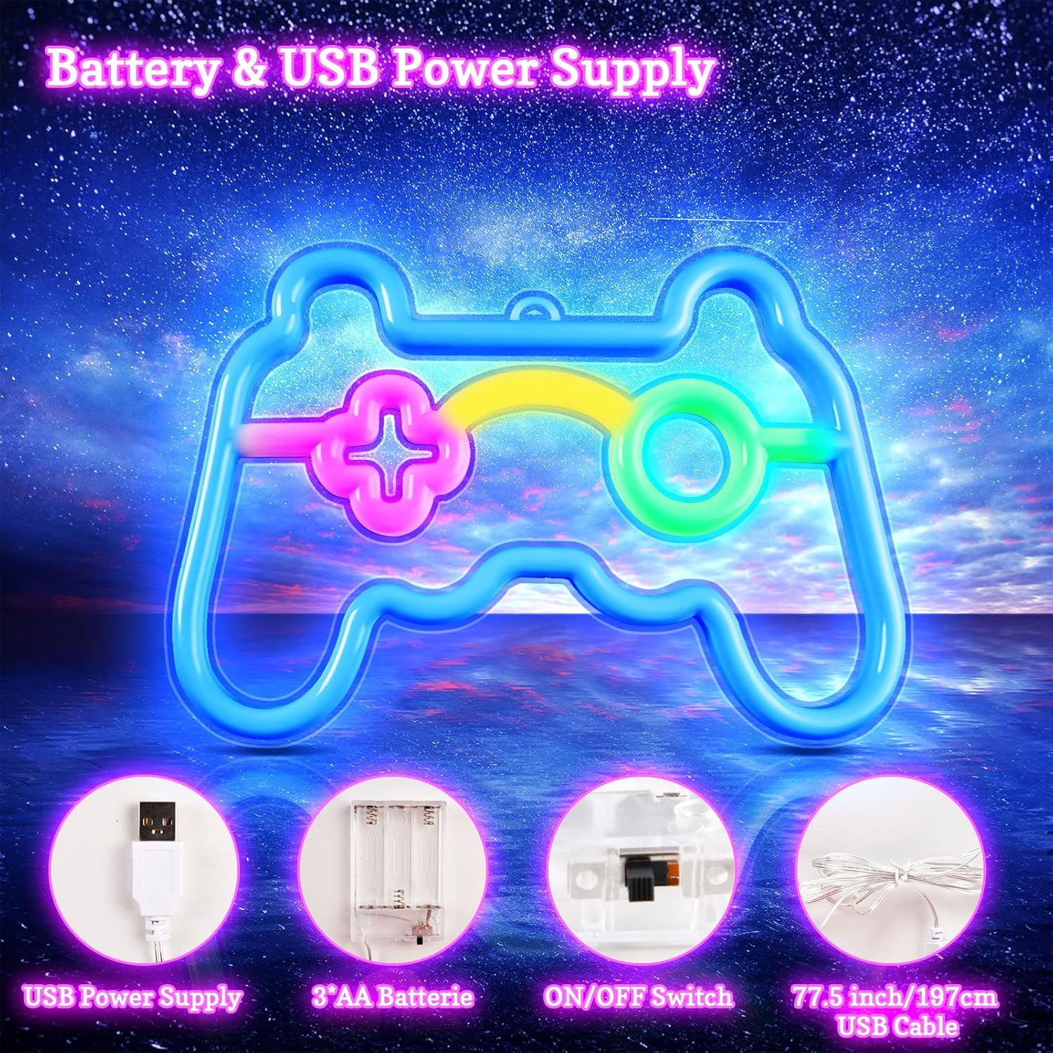 Hotut Insegna al Neon LED Gaming - immagine 4