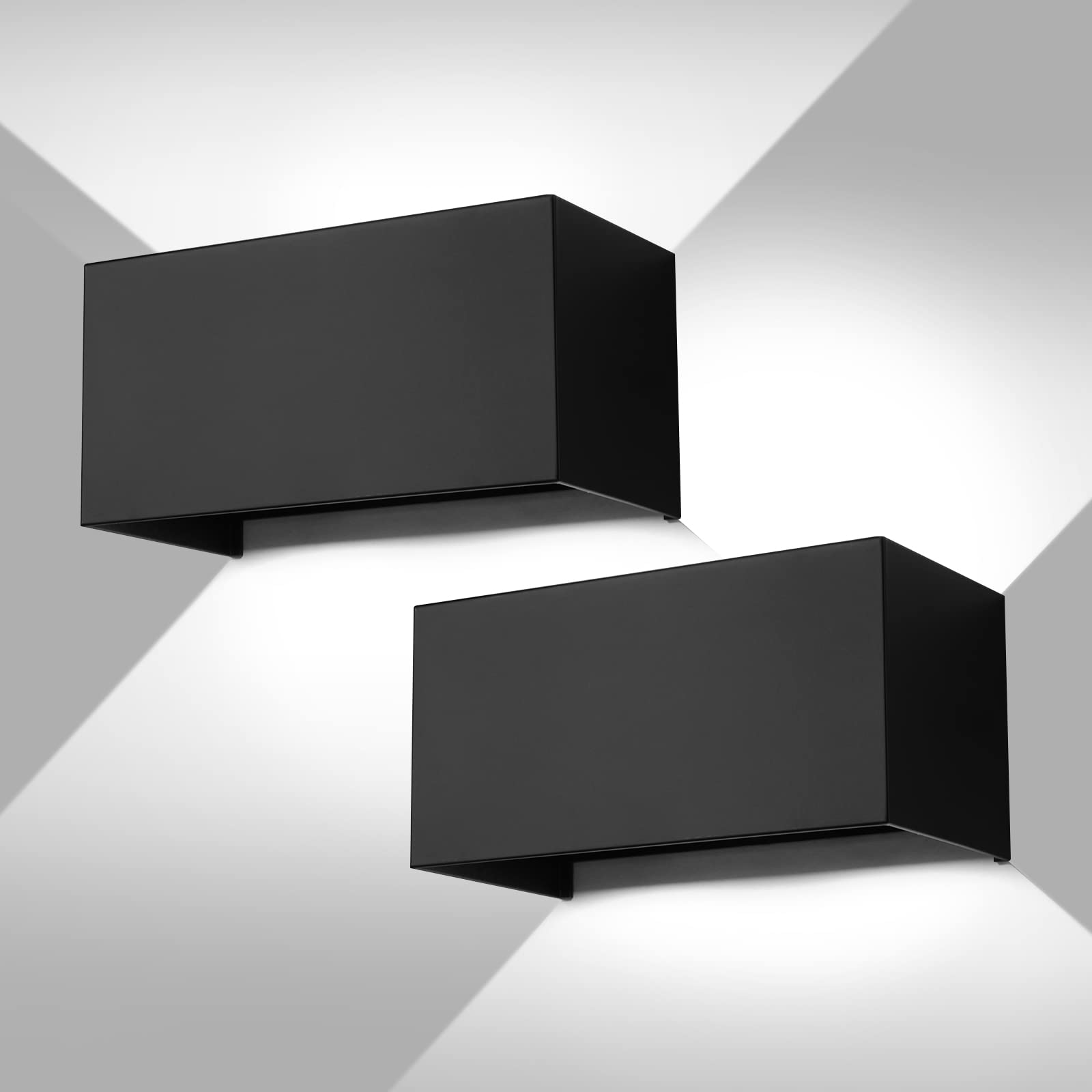 Encoft 2 Pezzi Applique Parete Esterno Interno COB LED 24W