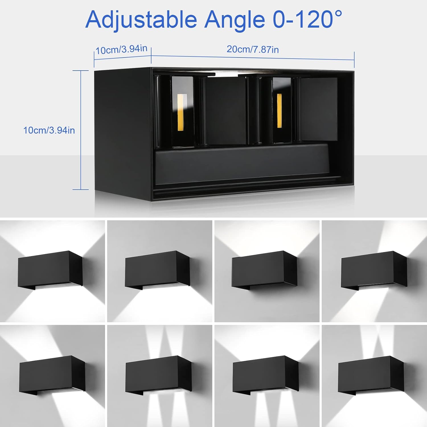 Encoft 2 Pezzi Applique Parete Esterno Interno COB LED 24W - immagine 2