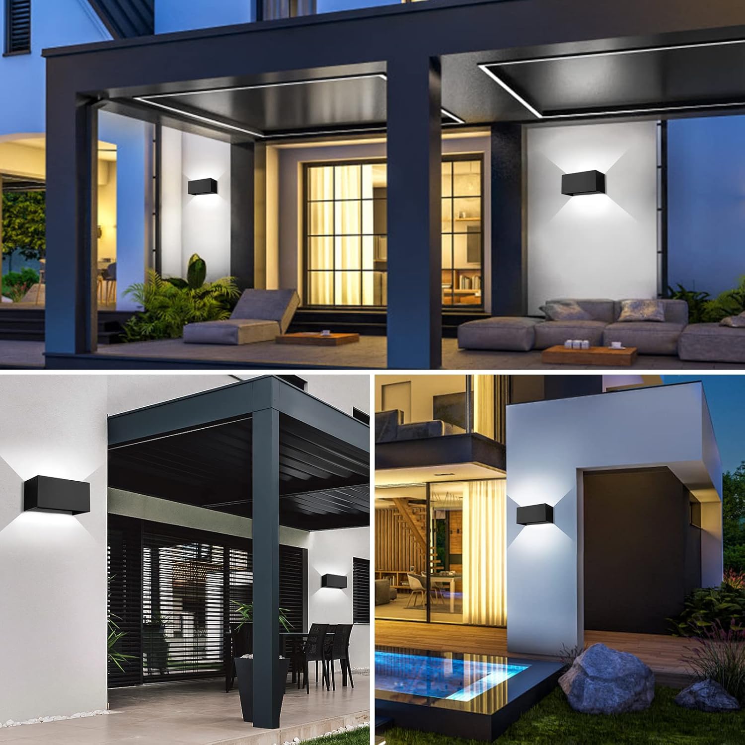 Encoft 2 Pezzi Applique Parete Esterno Interno COB LED 24W - immagine 6