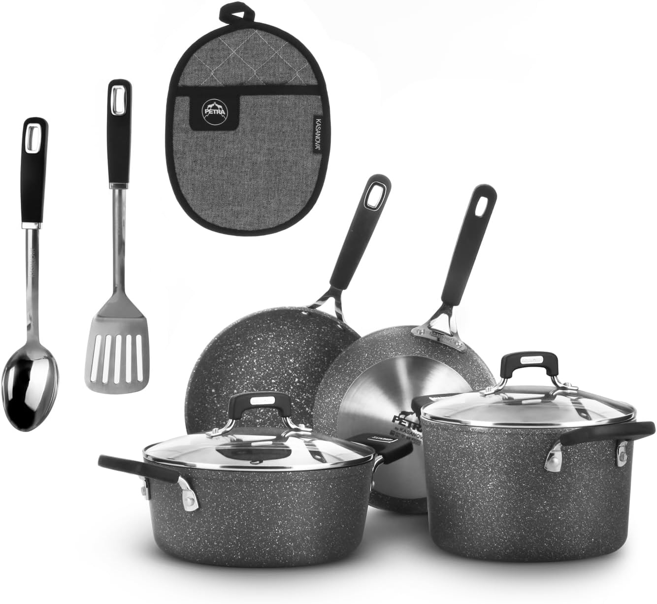 Kasanova New Petra Dark - Set Pentole Antiaderenti 9 Pezzi