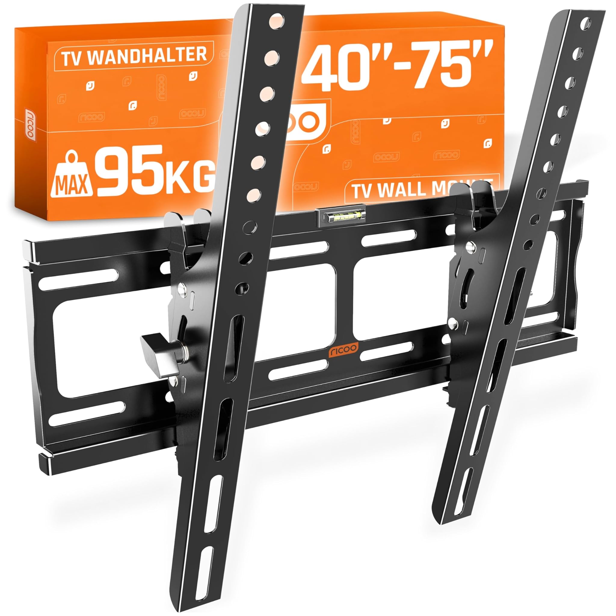 Ricoo Supporto TV Parete R09 32”-65” Inclinabile, Nero