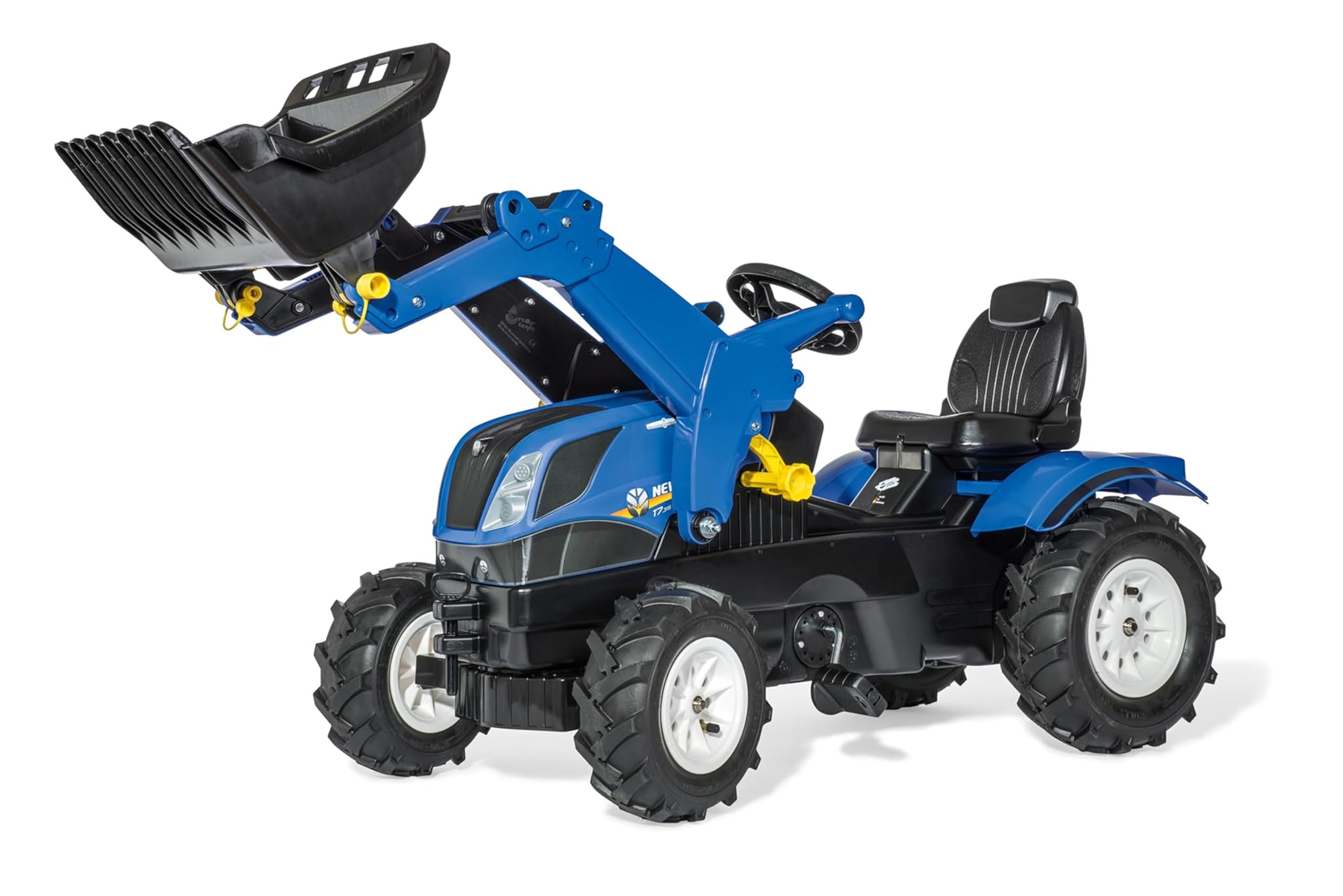 Rolly Toys RollyFarmtrac New Holland 611270 - Sedile Regolabile, Pneumatici Pneumatici, età 3-8 Anni, Attacco Anteriore e Posteriore 142 x 81 x 53 cm