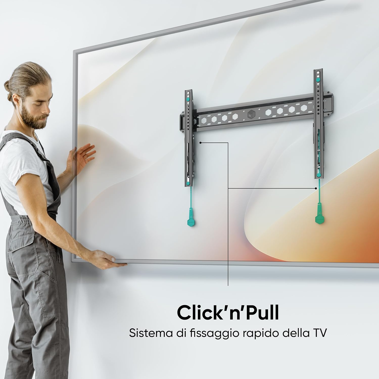 Onkron Braccio per TV da 43-85 pollici, Nero - immagine 4