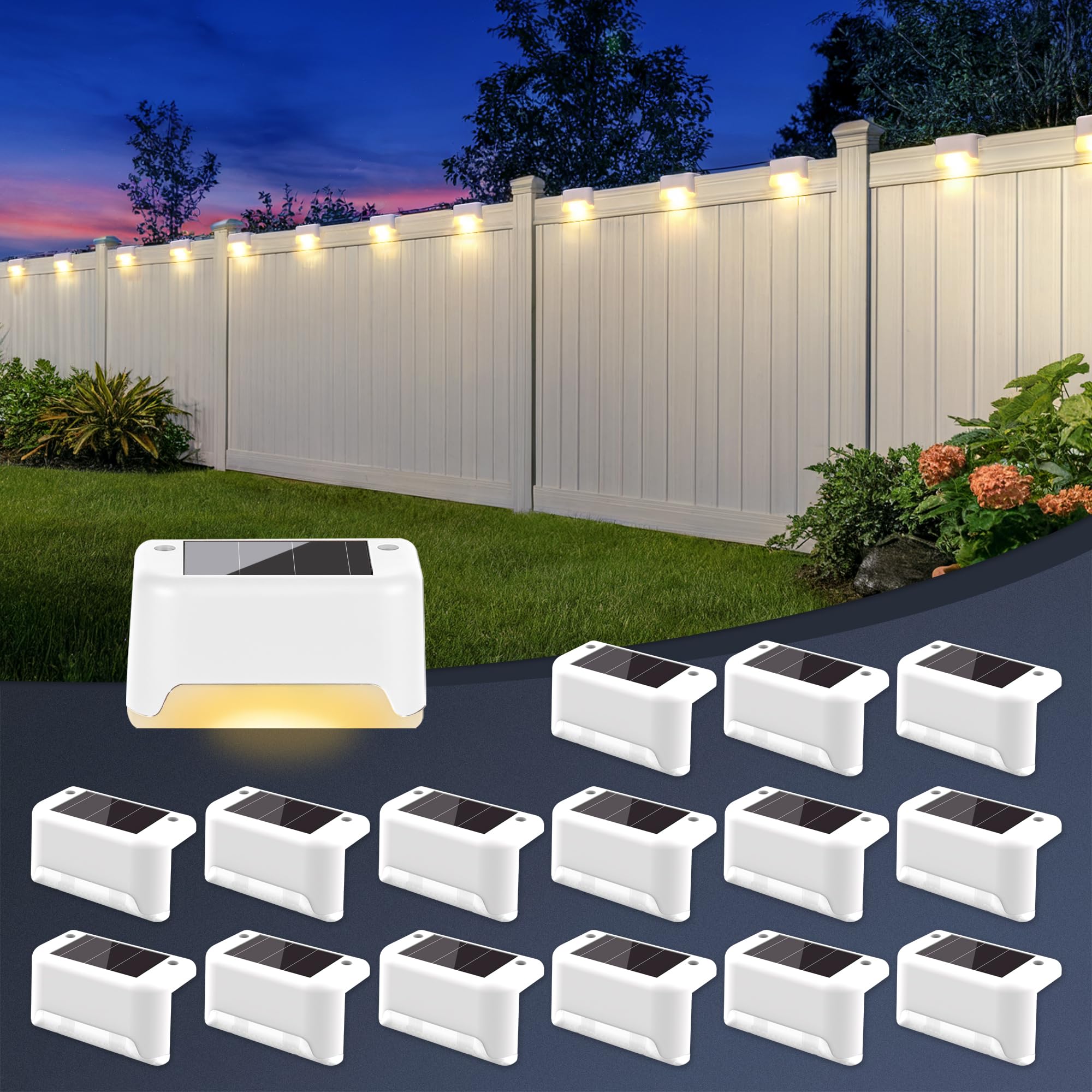 Gigalumi 16 Luci Solari LED Esterno per Scale, Giardino