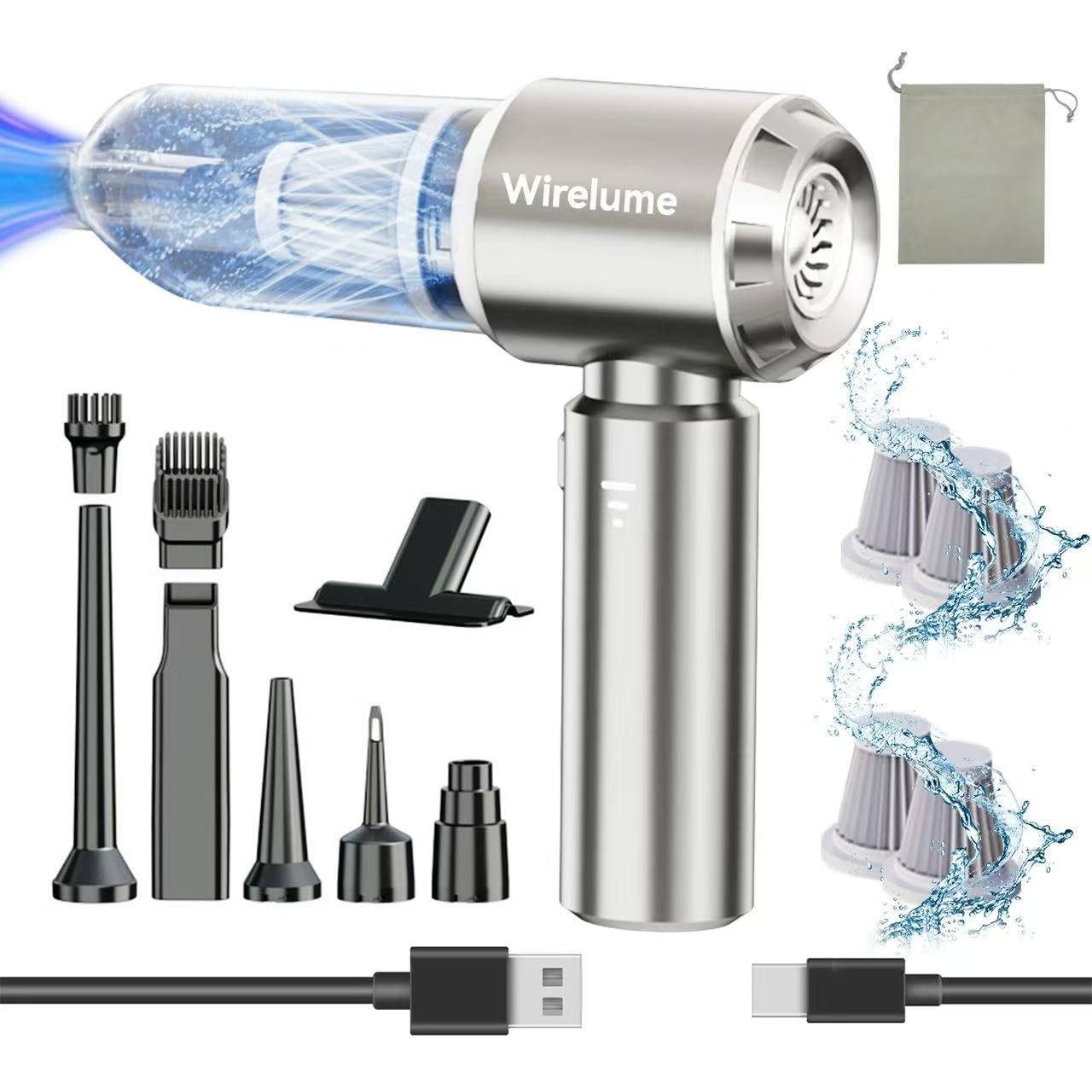 Wirelume Aspirabriciole Senza Fili Potente 22000Pa