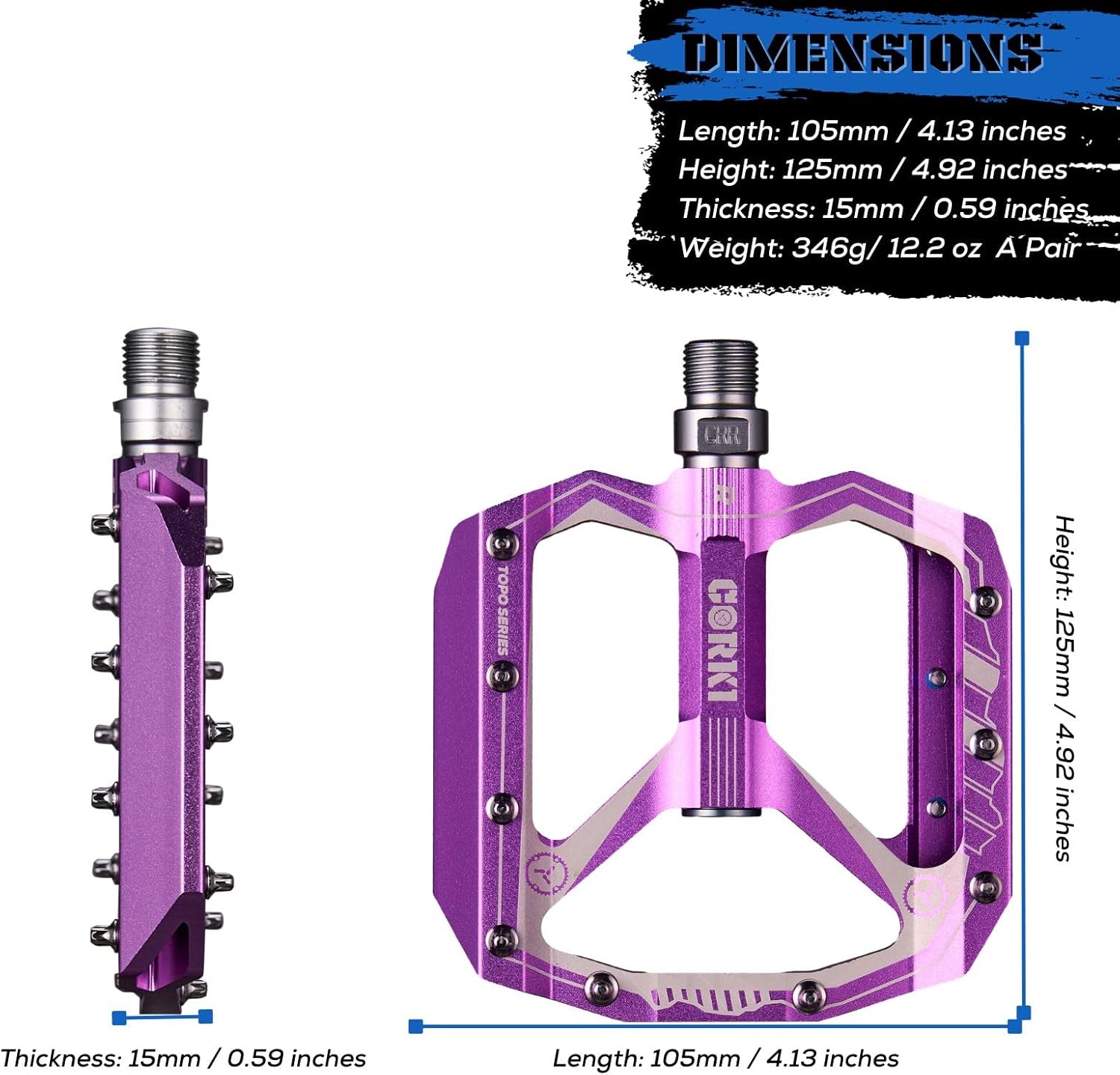 Corki Cycles Pedali Piattaforma Extra Large per MTB - immagine 2