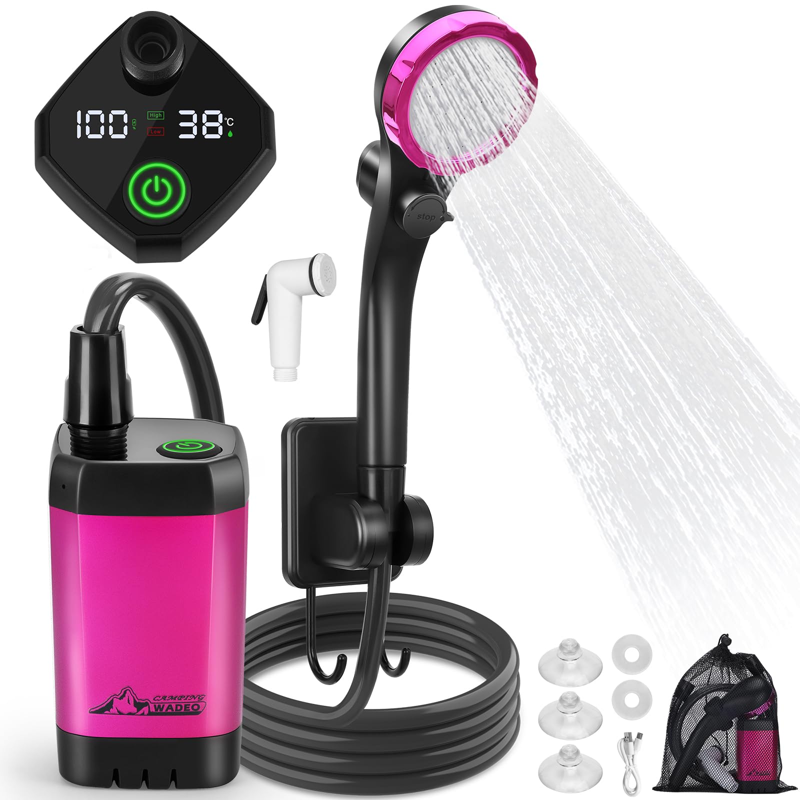 WADEO Doccia da Campeggio Portatile 6000mAh