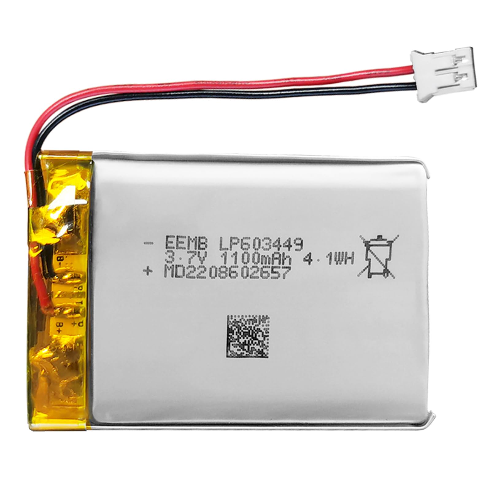Eemb Batteria Lipo Ricaricabile 3.7V 1100mAh 603449