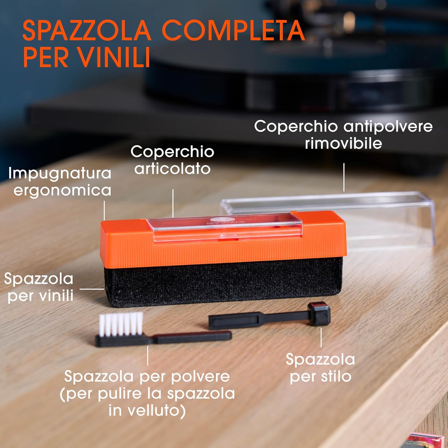 SPINCARE Kit Pulizia Vinili e Stilo 2 in 1 - immagine 2