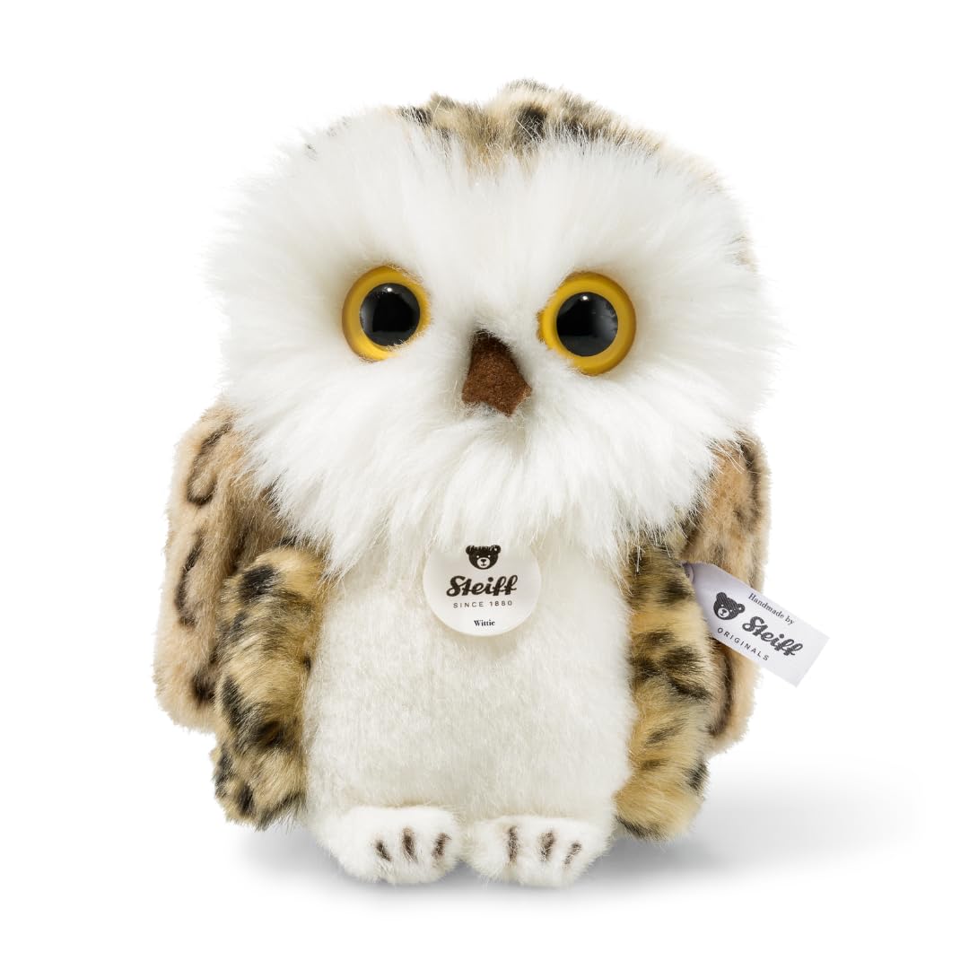 Steiff 045608 - Wittie La Civetta Peluche, Bianco/Marrone, 12 cm