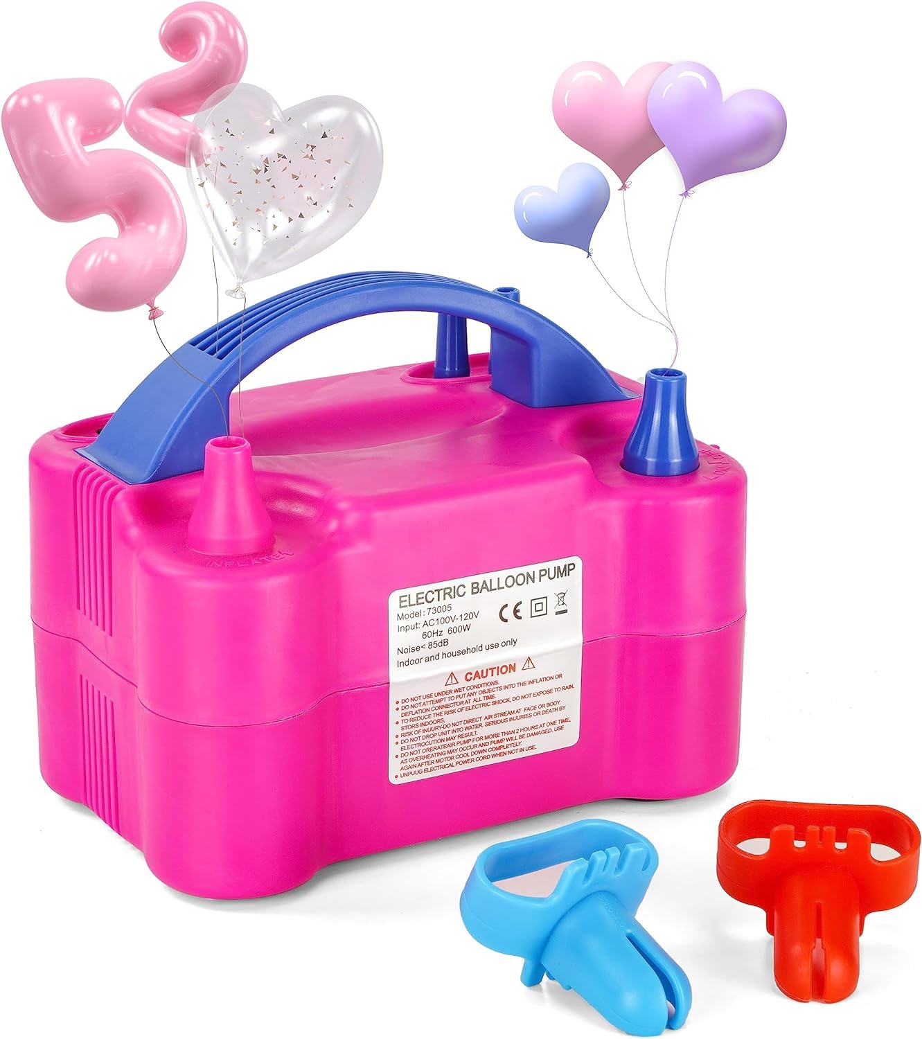 SQUADO Pompa per Palloncini Elettrica, Gonfia Palloncini Elettrico con Accessori Decorativi, Pompa Palloncini Elettrica 2 Modalità, Gonfiatore Palloncino per Decorazioni di Compleanno e Feste