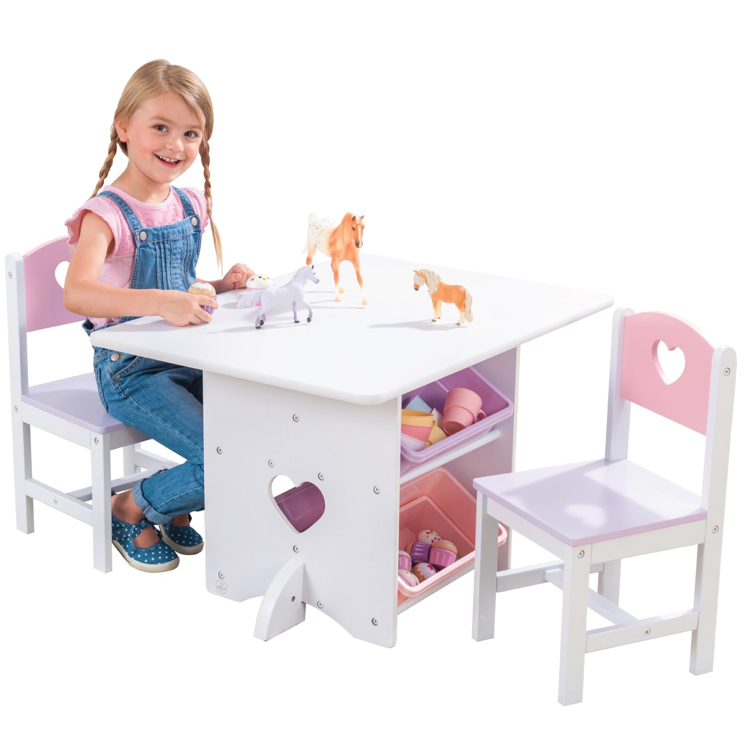 Kidkraft Cuore - Set Tavolo con 2 Sedie in Legno