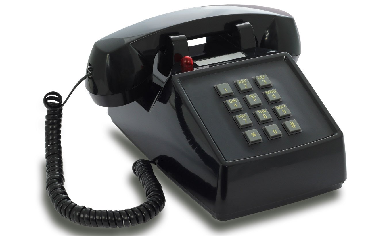 Opis PushMeFon Cable - Telefono Fisso Vintage Anni '80, Nero
