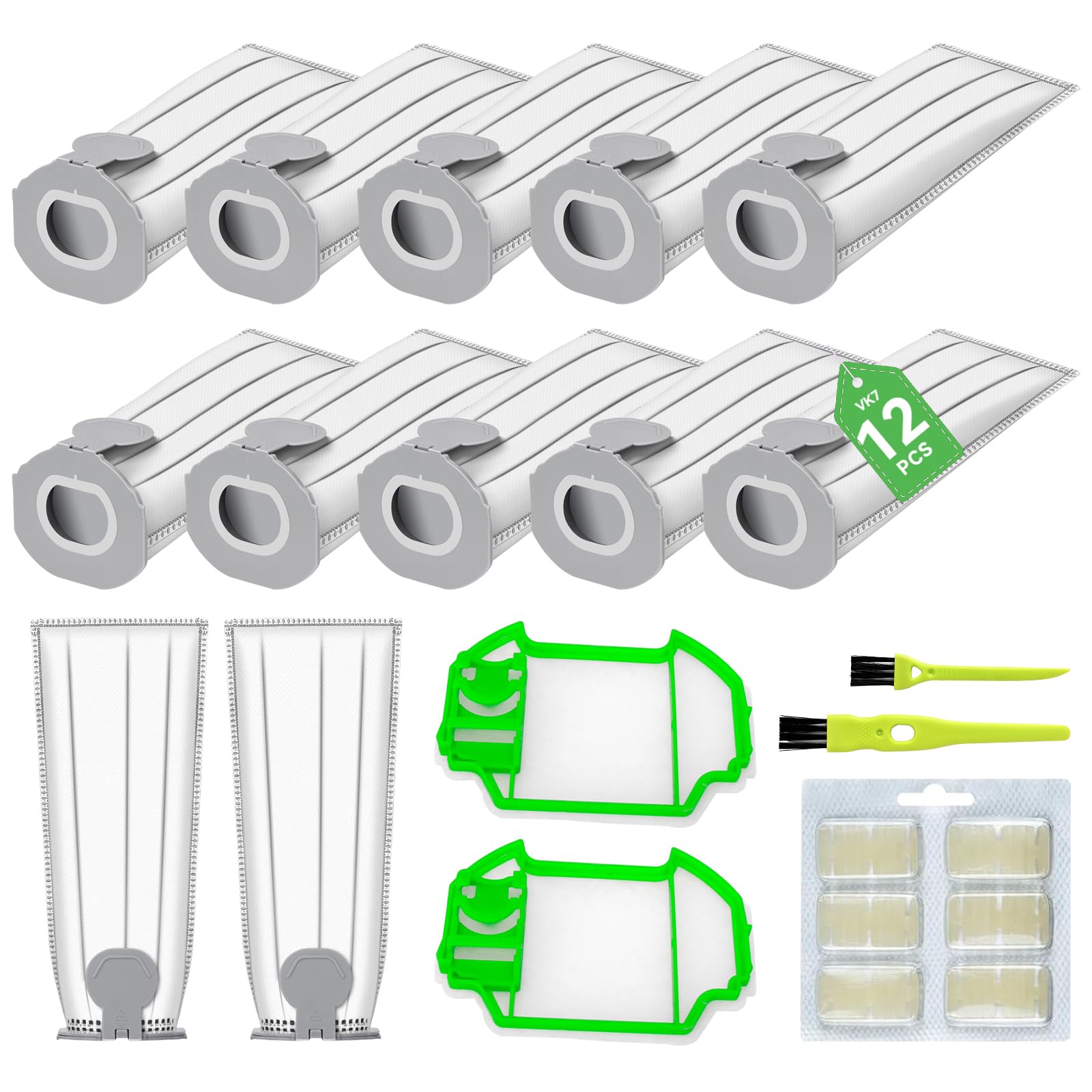12 Sacchetti Compatibili Vorwerk Folletto VK7/FP7