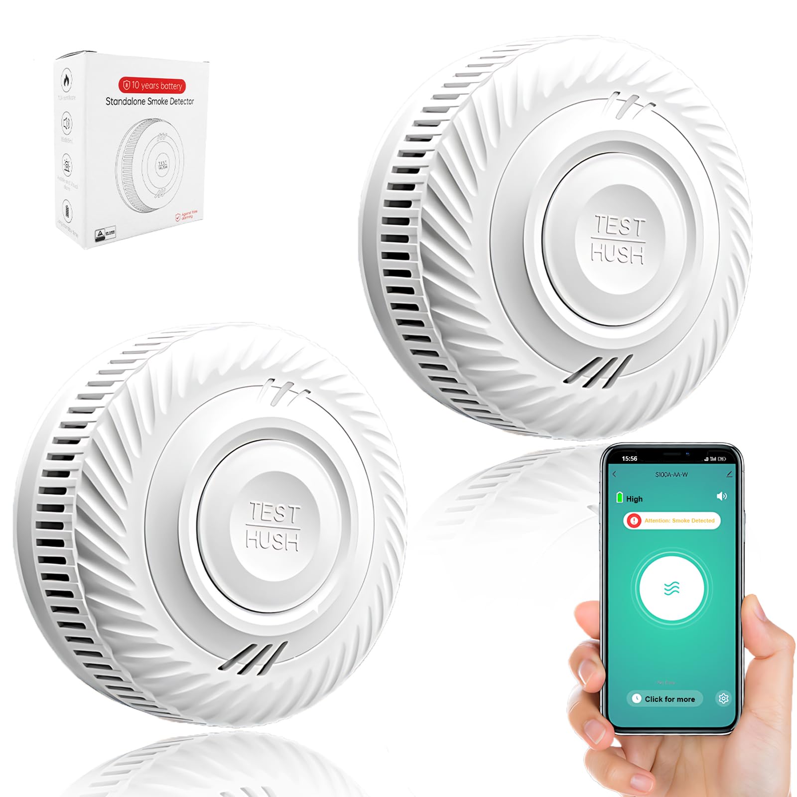 Rilevatore di Fumi Smart con Sensore Fotoelettrico (2pz)