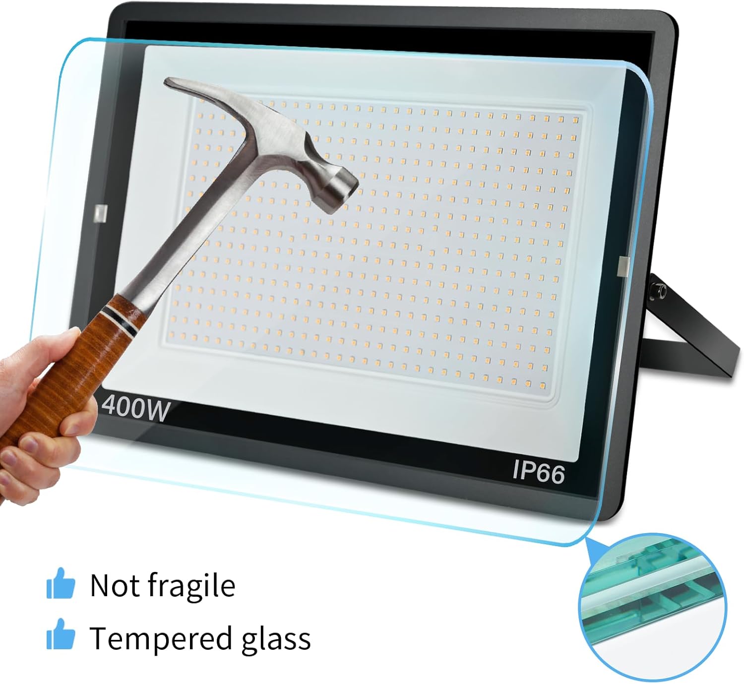 Toobettp Proiettore LED Esterni 400W 40000 lm, 6500K - immagine 7