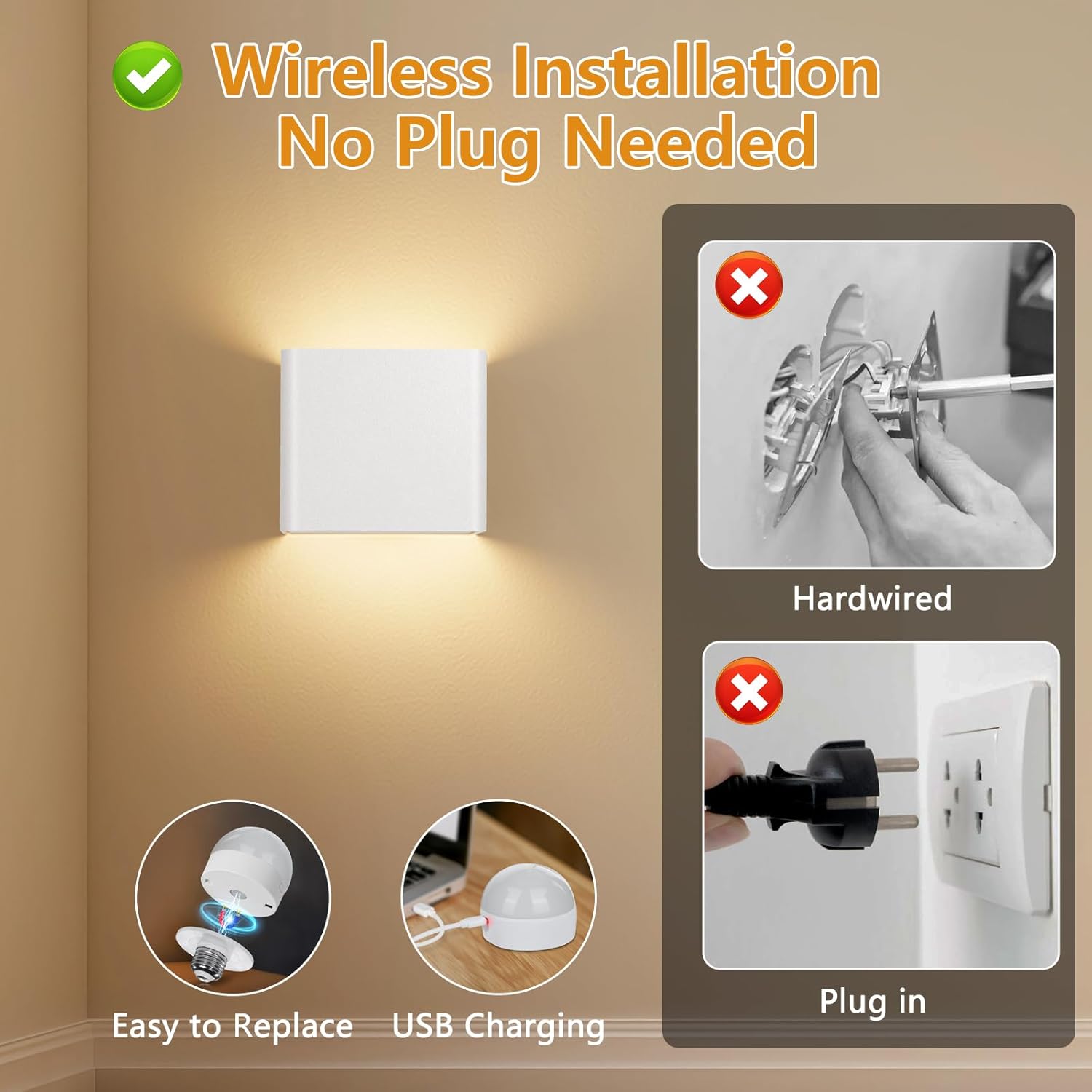 Dehobo Applique da Parete Interno LED (2 pezzi) - immagine 2