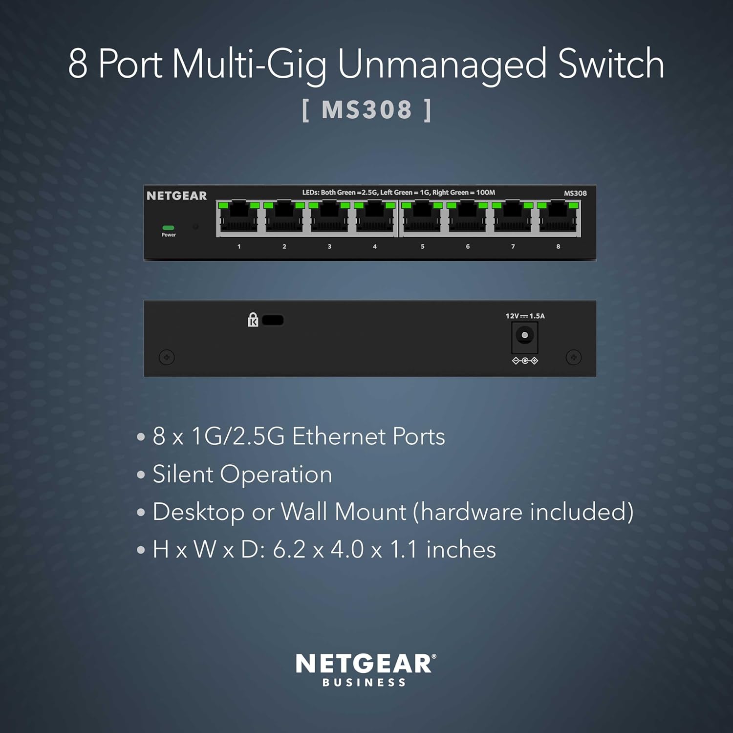 Netgear 8-PORT MULTIGIG 2.5G UM SWITCH MS308 Switch - immagine 2