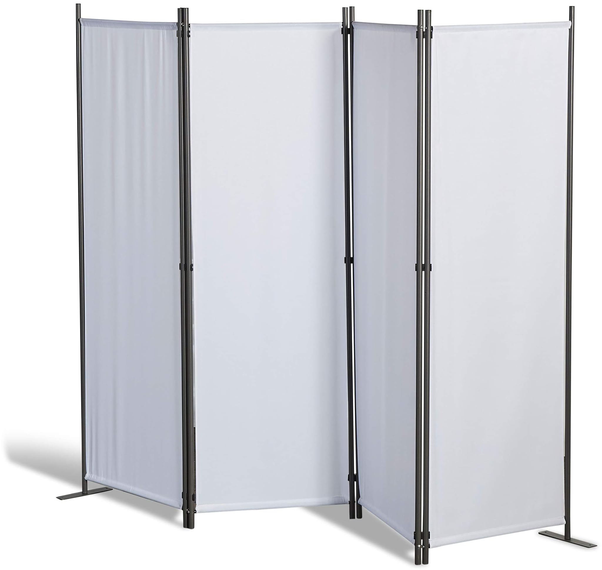 Grasekamp Qualität seit 1972 - Paravento 4 parti, Poliestere, Bianco, 215 x 170 cm