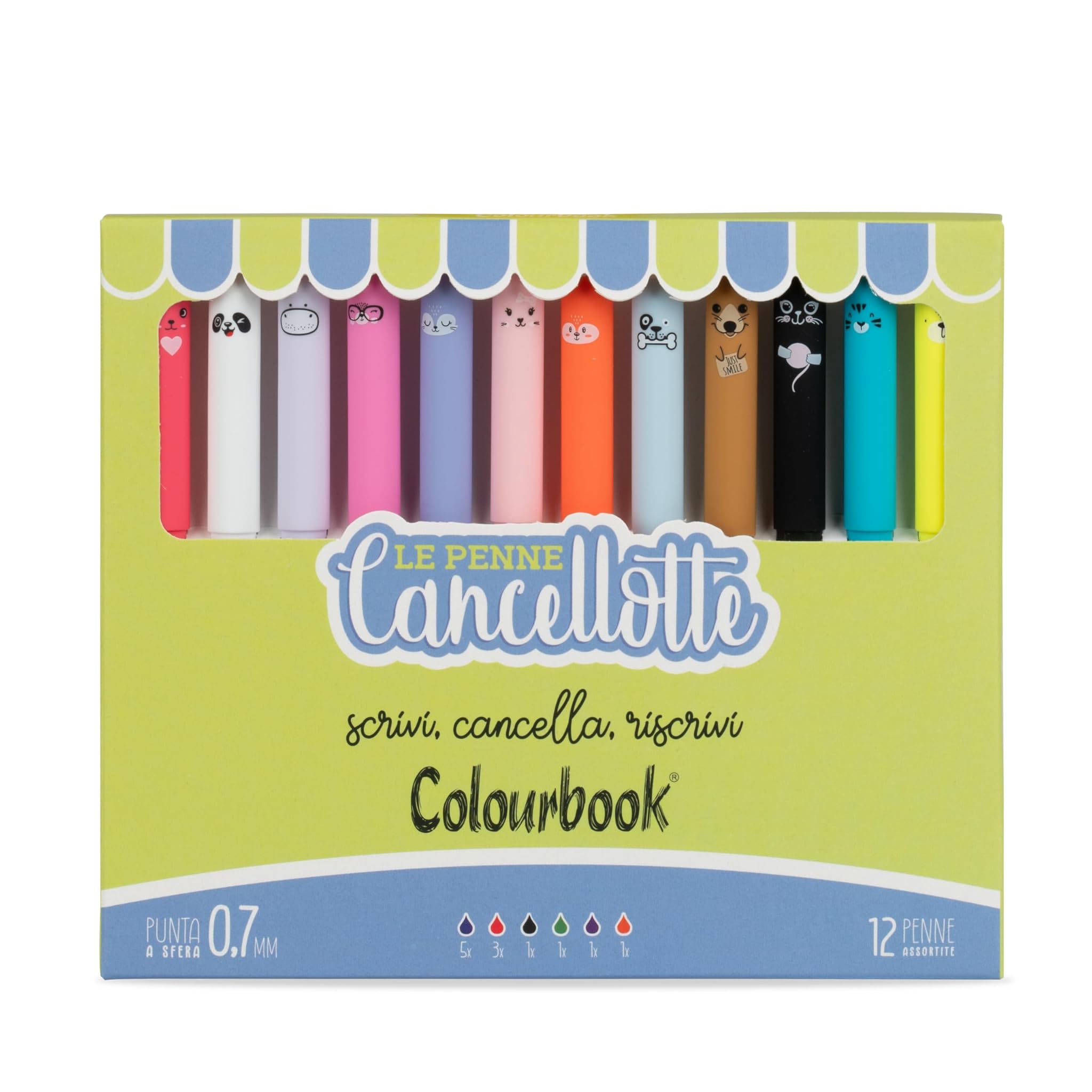 Colourbook Cancellotte - Set 12 Penne Gel Cancellabili
