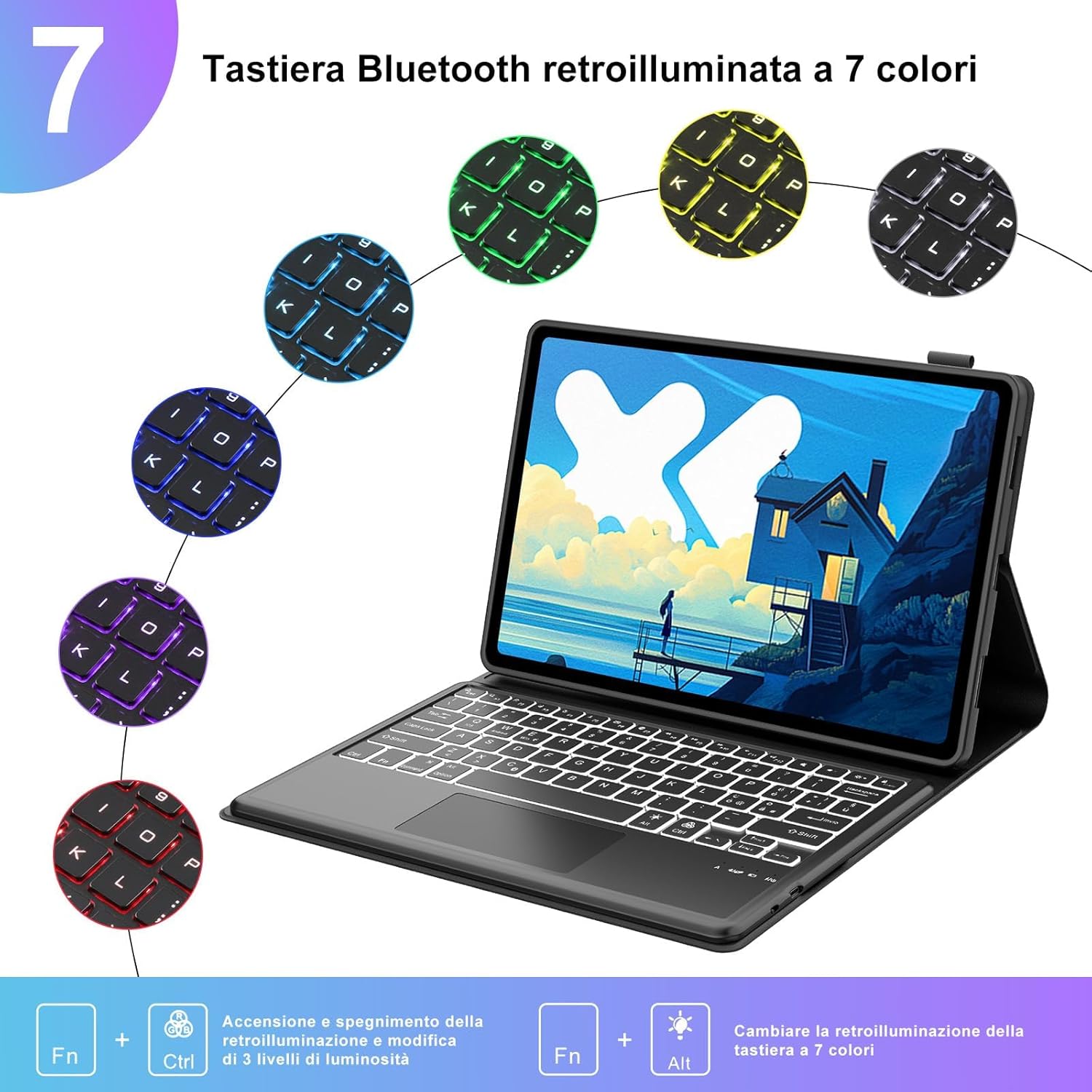 Cover Tastiera Lenovo Idea Tab Pro 12.7" 2025 con Touchpad - immagine 5