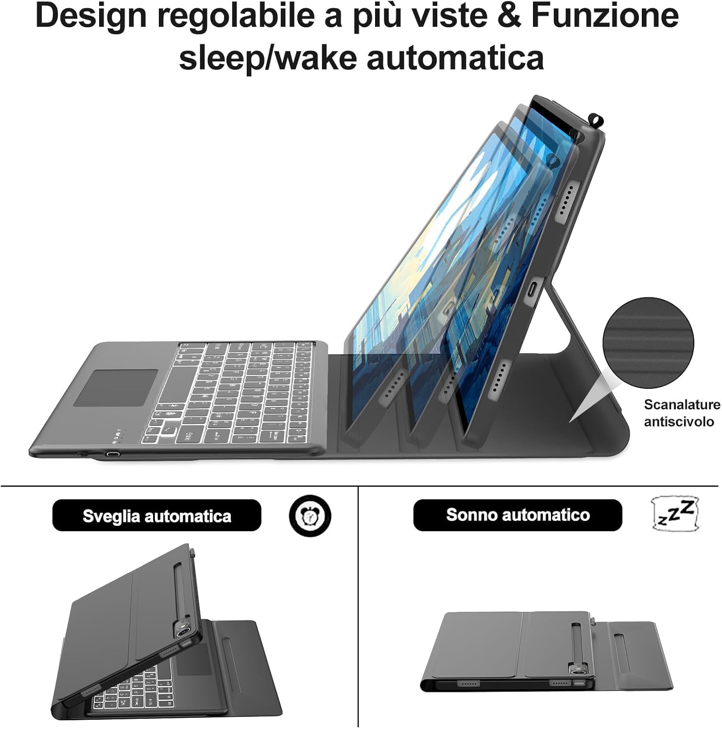 Cover Tastiera Lenovo Idea Tab Pro 12.7" 2025 con Touchpad - immagine 6