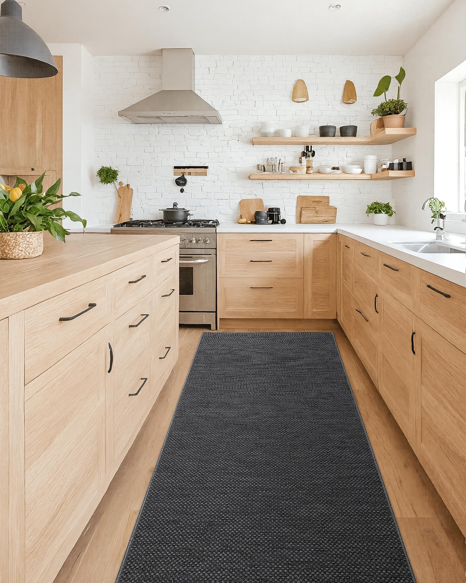 Color&geometry Tappeto Cucina Antiscivolo Lavabile 70x304cm, Grigio