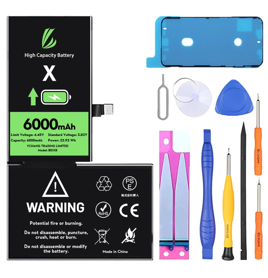 LL TRADER Batteria 6000mAh per iPhone X