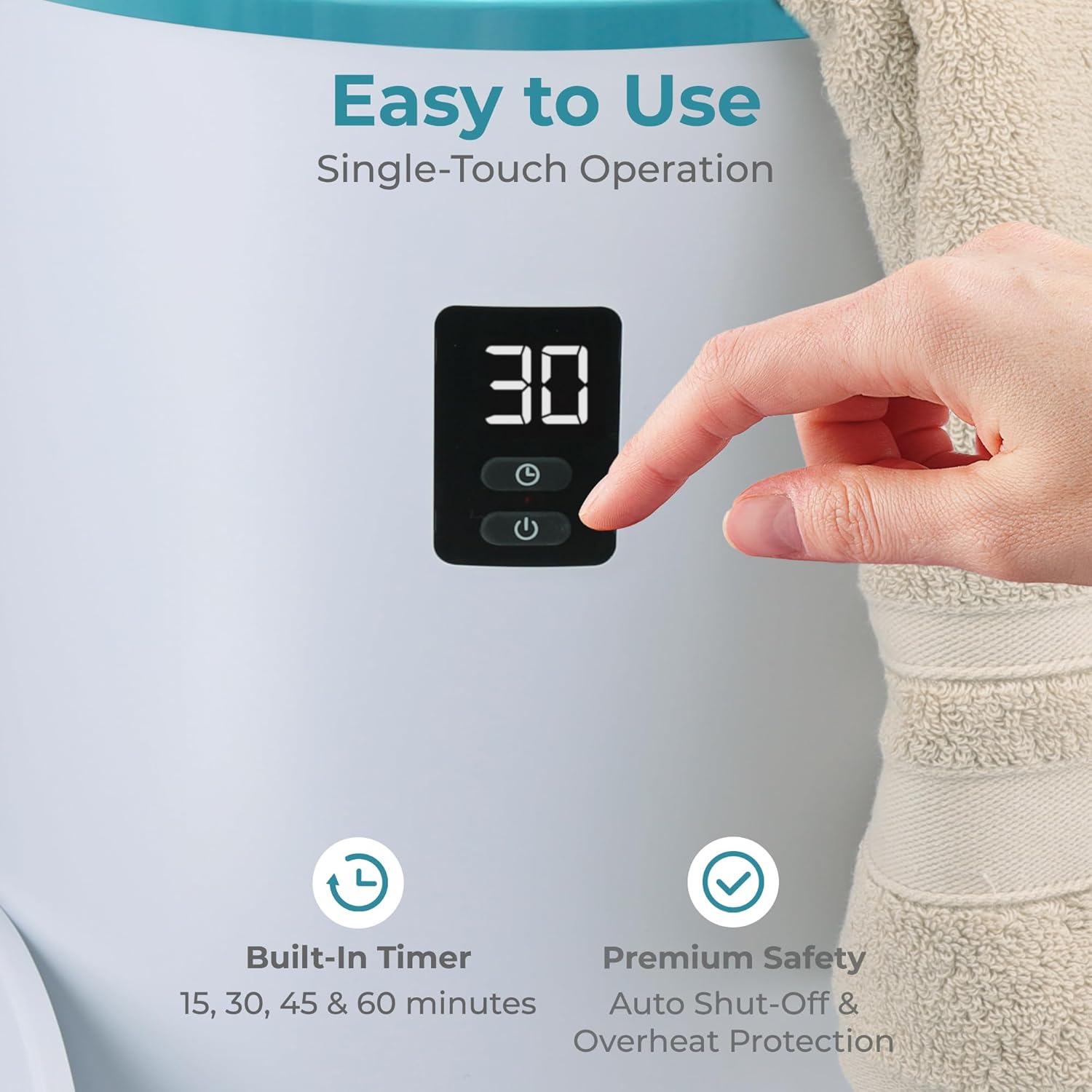 SereneLife Scalda Asciugamani e Coperte, Blu - immagine 4