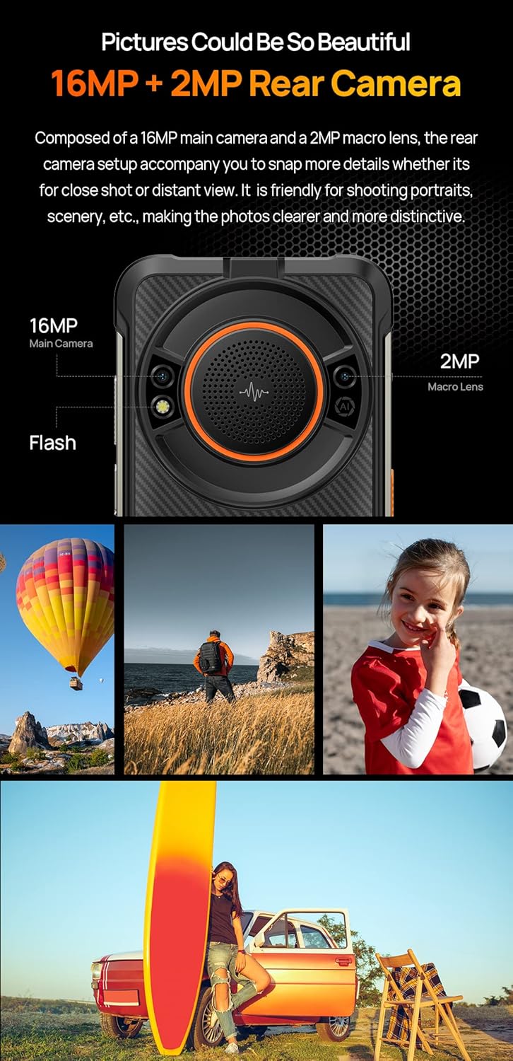 Ulefone ARMOR 16 PRO - Smartphone Rugged Android 12, Nero - immagine 8