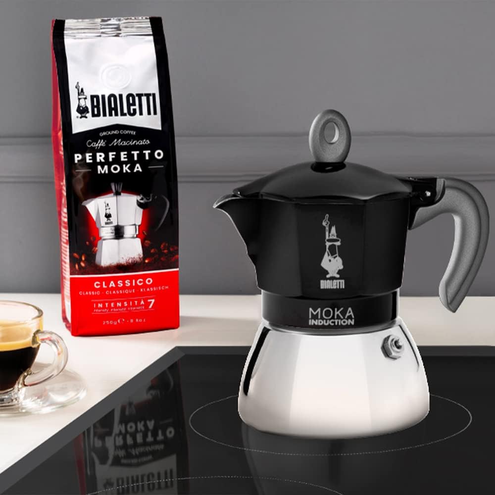 Bialetti Caffettiera Moka Induction 6 Tazze (280 ml), Nera - immagine 3