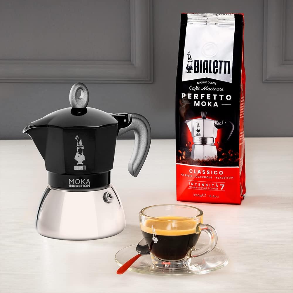 Bialetti Caffettiera Moka Induction 6 Tazze (280 ml), Nera - immagine 4