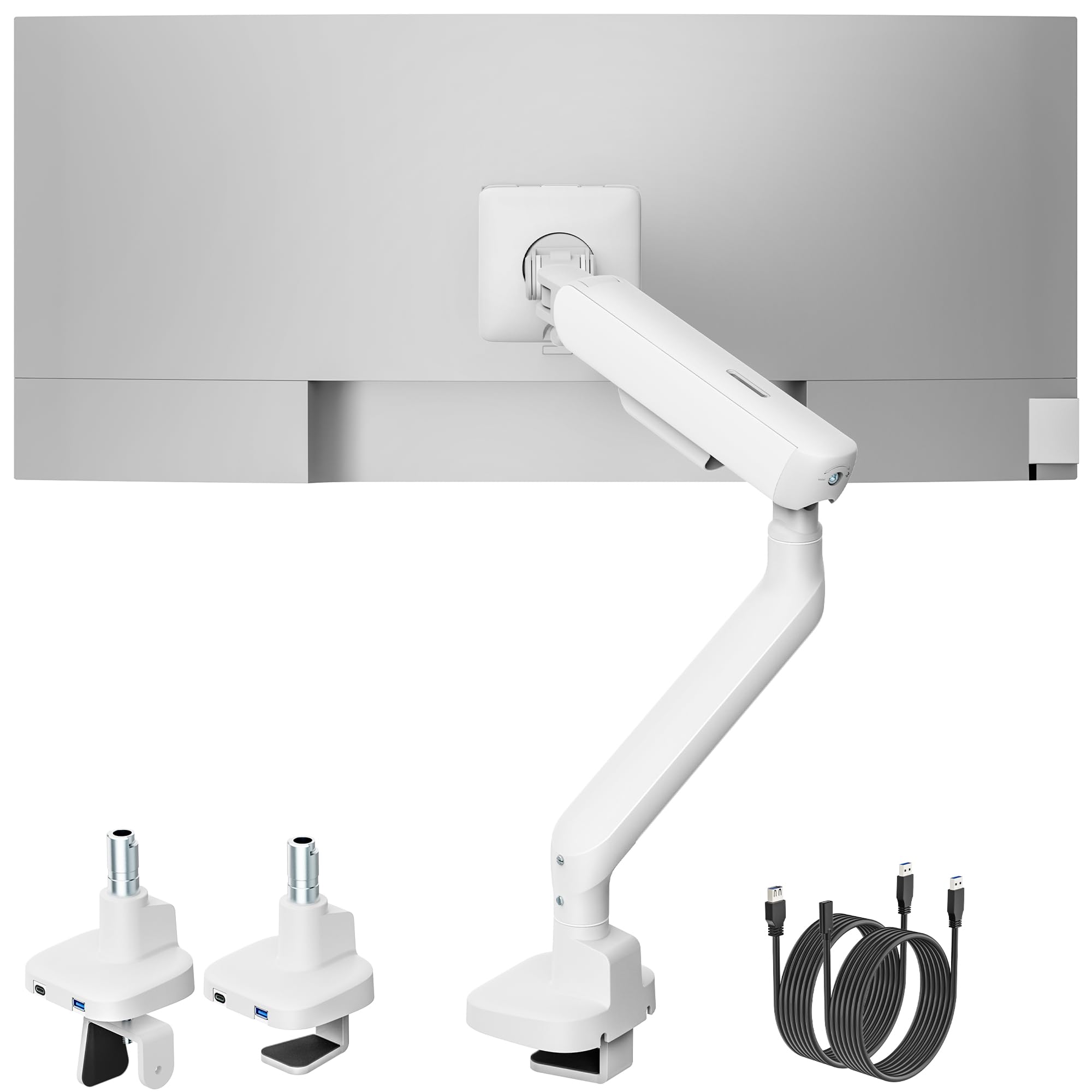 Montek Supporto Monitor 17-40 pollici con USB, Bianco