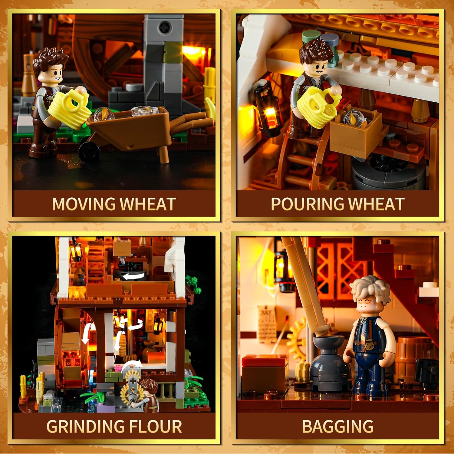 Funwhole Mulino Medievale Mattoncini Set 1278 Pezzi - immagine 2