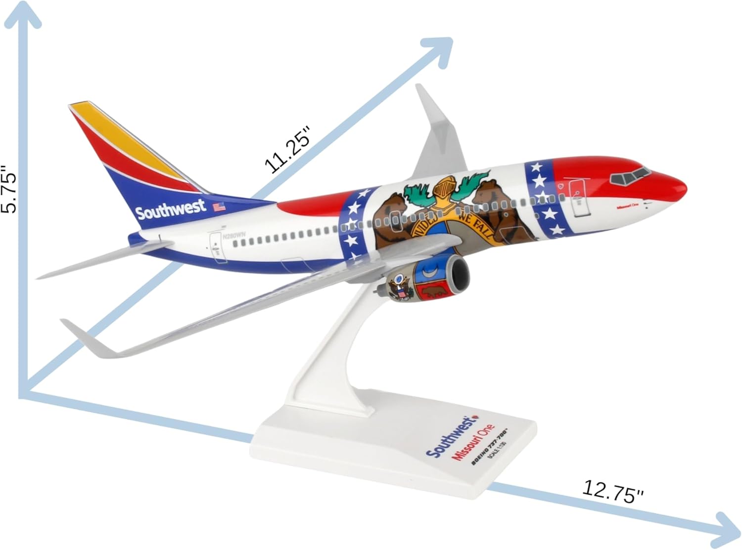 Daron Skymarks Southwest 737-700 1/130 "Missouri One (SKR870) - immagine 3
