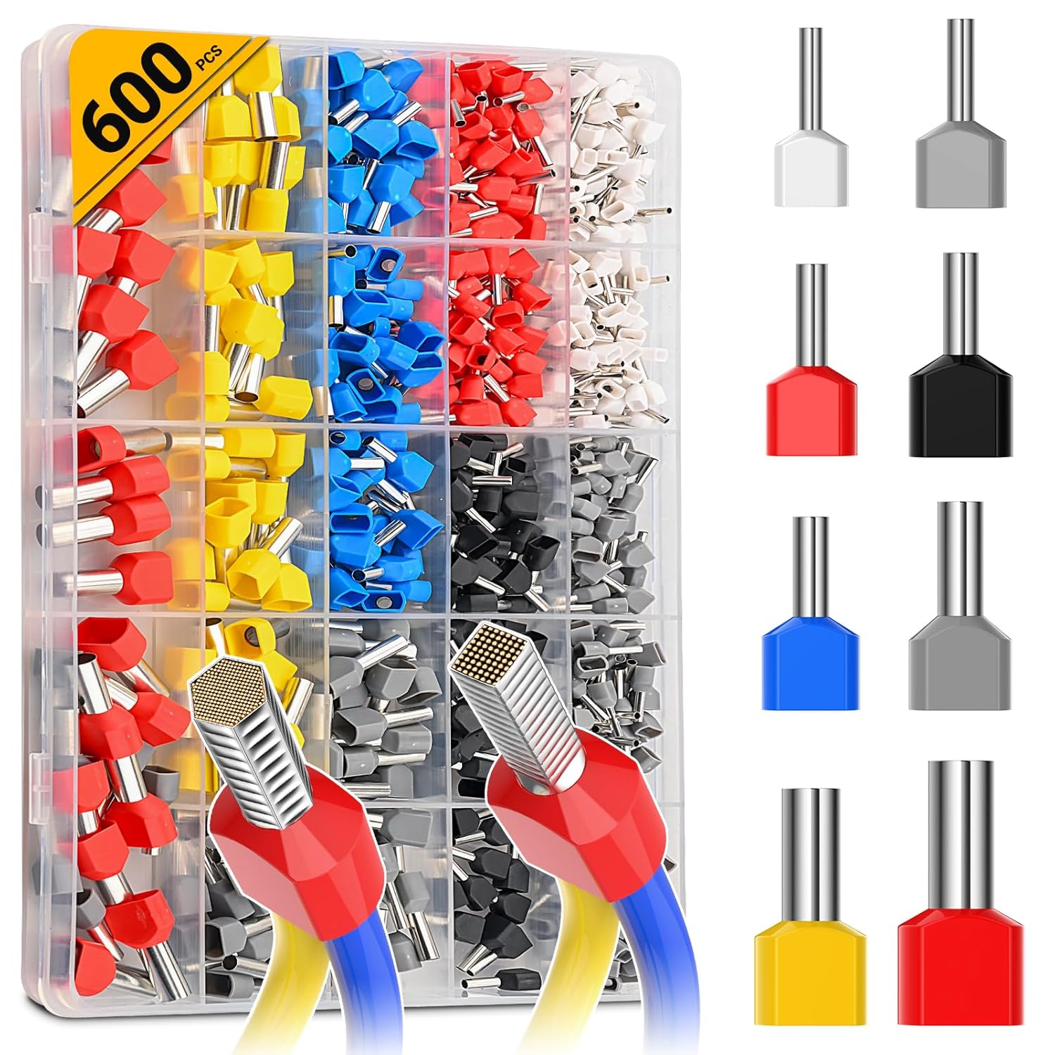 Preciva Puntalini Elettrici a Crimpare 600 pezzi - immagine 1