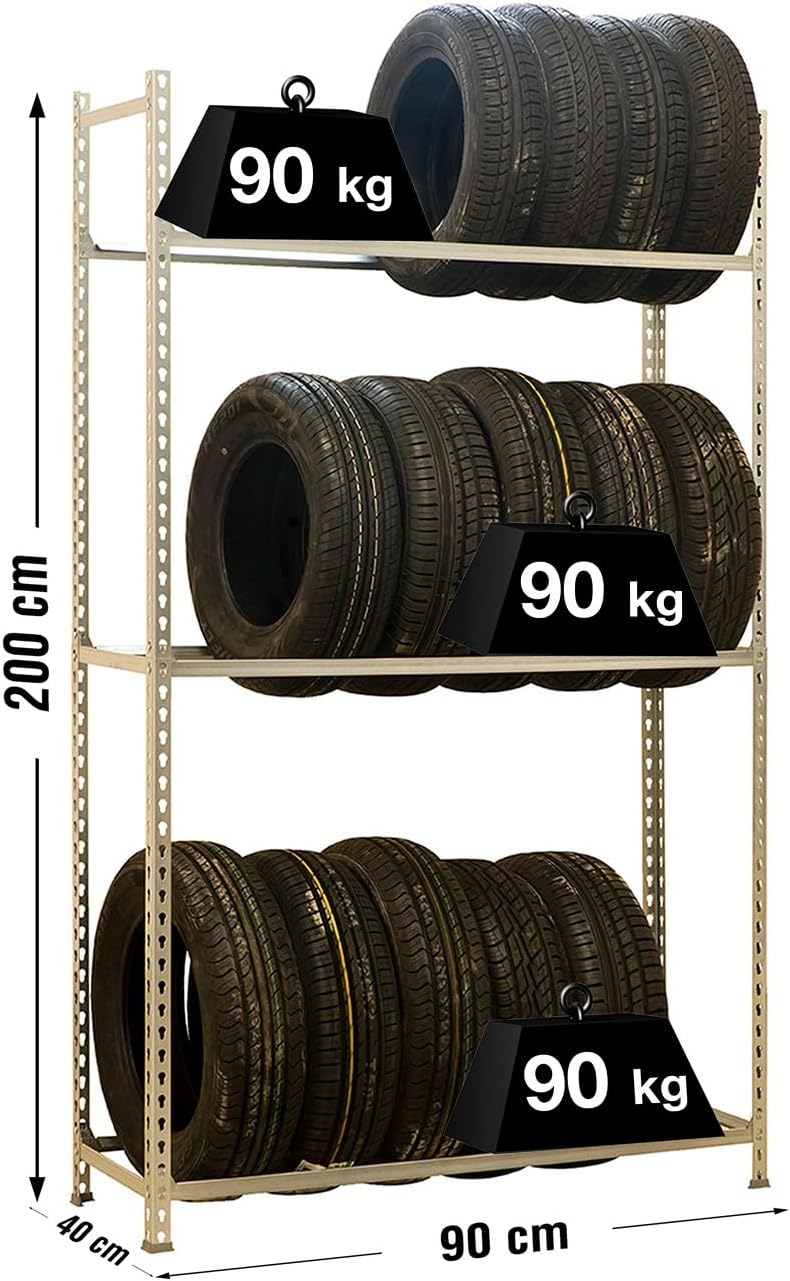 Simon Rack Ripiano Porta Pneumatici 12 Posti Zincato - immagine 2