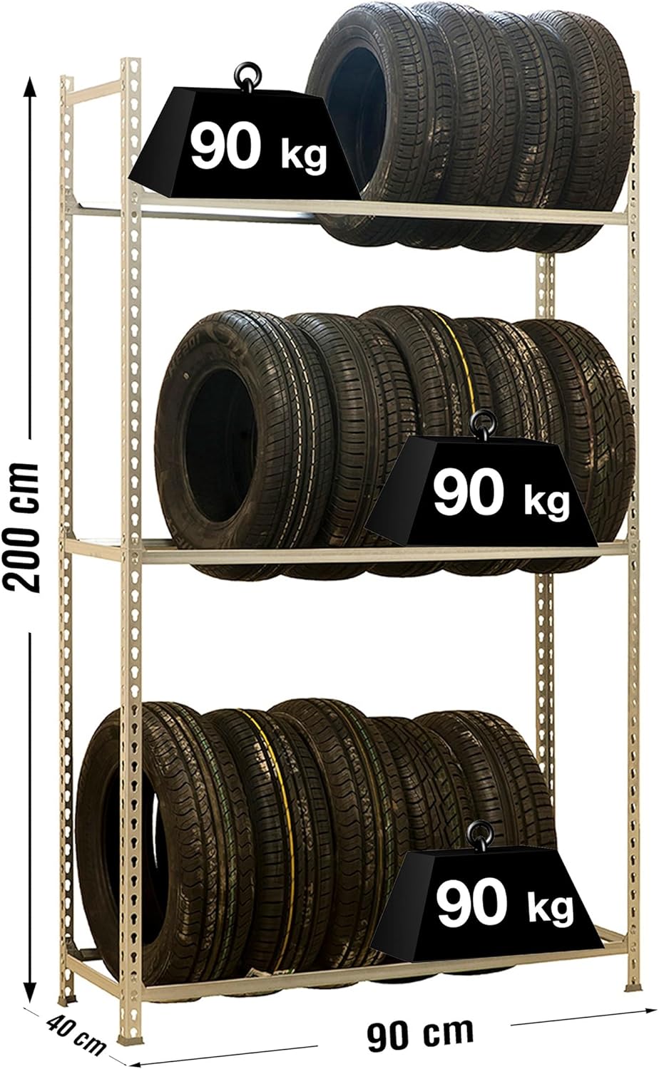 Simon Rack Ripiano Porta Pneumatici 12 Posti Zincato - immagine 3