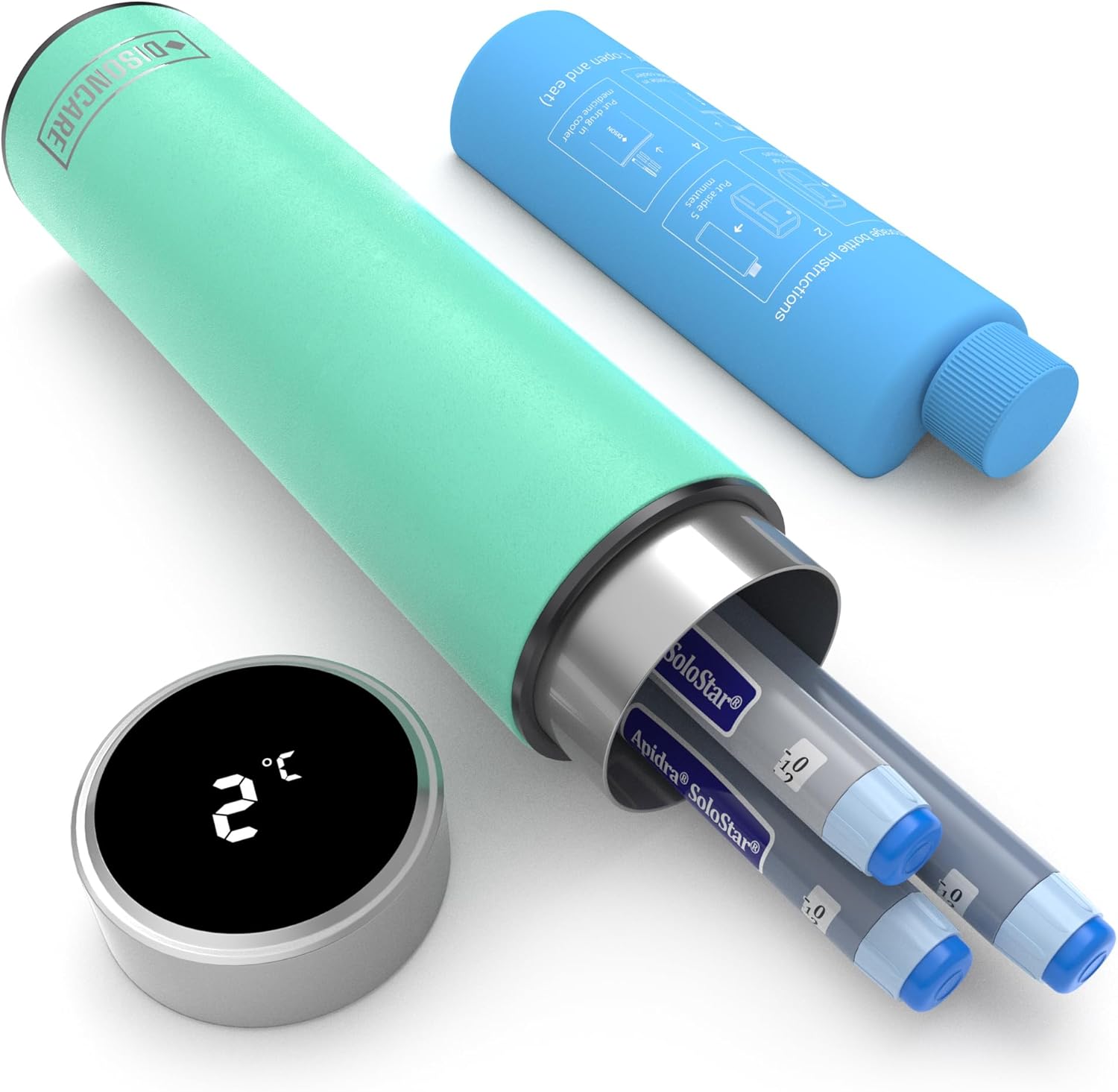 DISONCARE Borsa Termica Insulina 60H Smart, Ciano - immagine 1