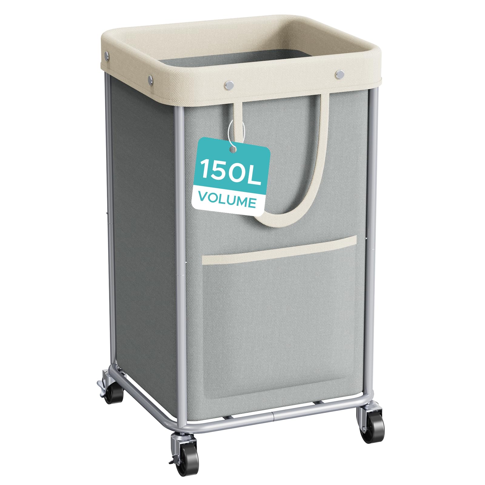 Jyps Cesto Portabiancheria Grande 150L, Grigio