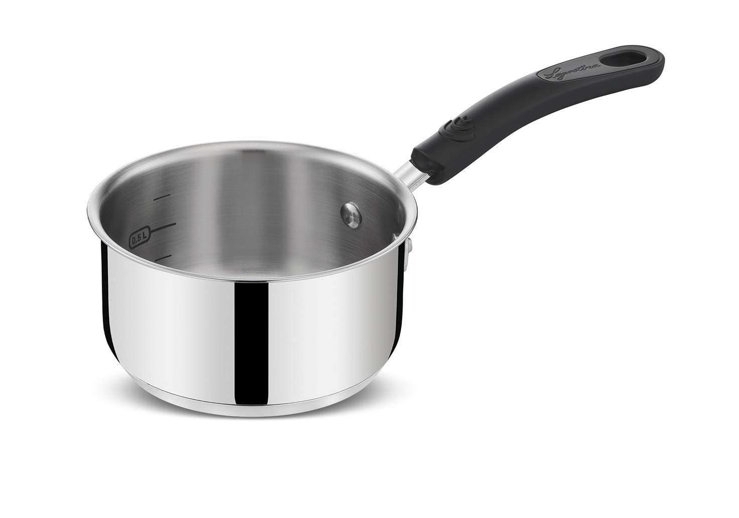 Lagostina Pratica Casseruola Acciaio 18/10 con Manico Silicone, 16cm