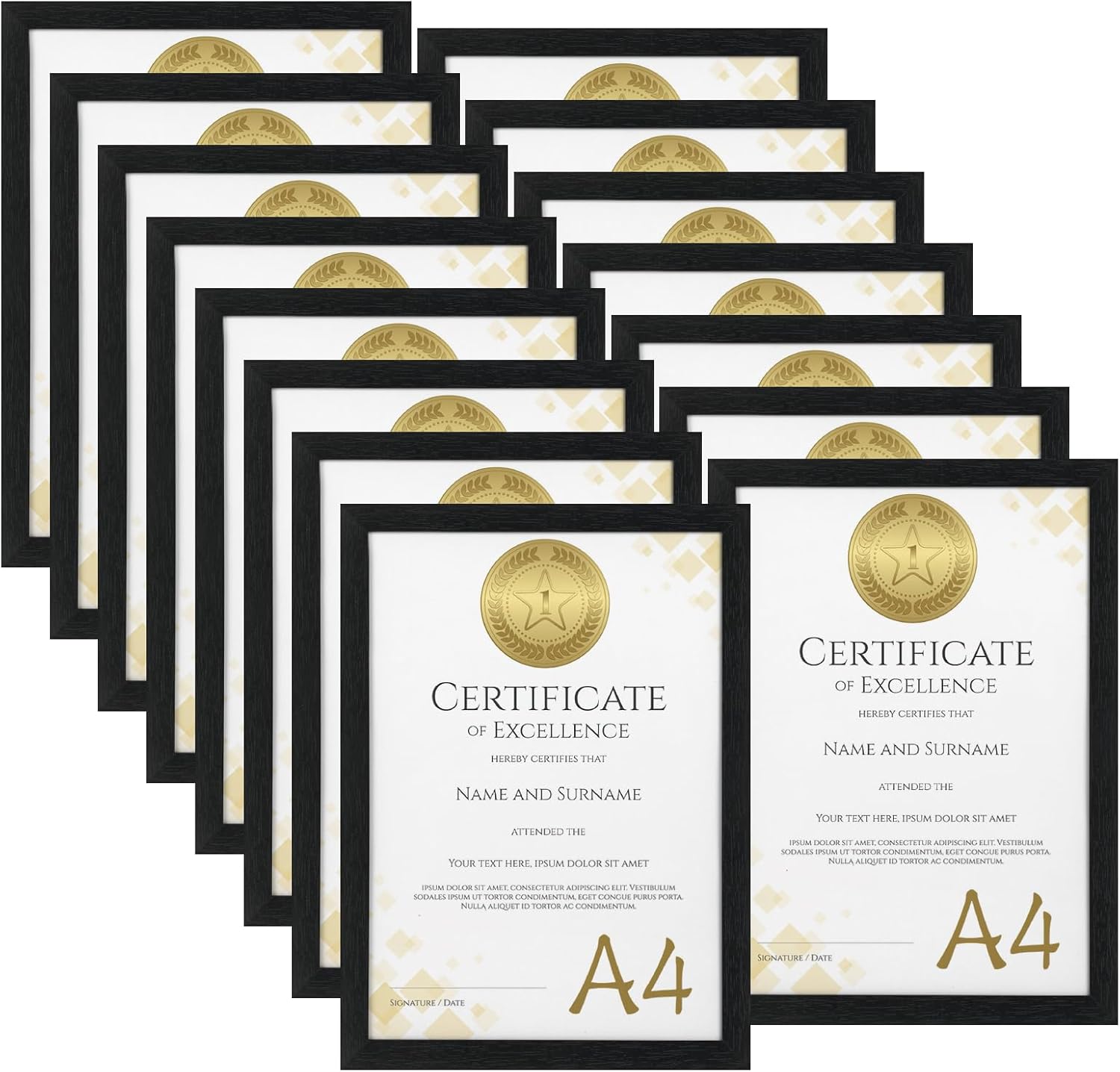 Horlimer Cornice A4 MDF 15 Pezzi, Nero - immagine 1