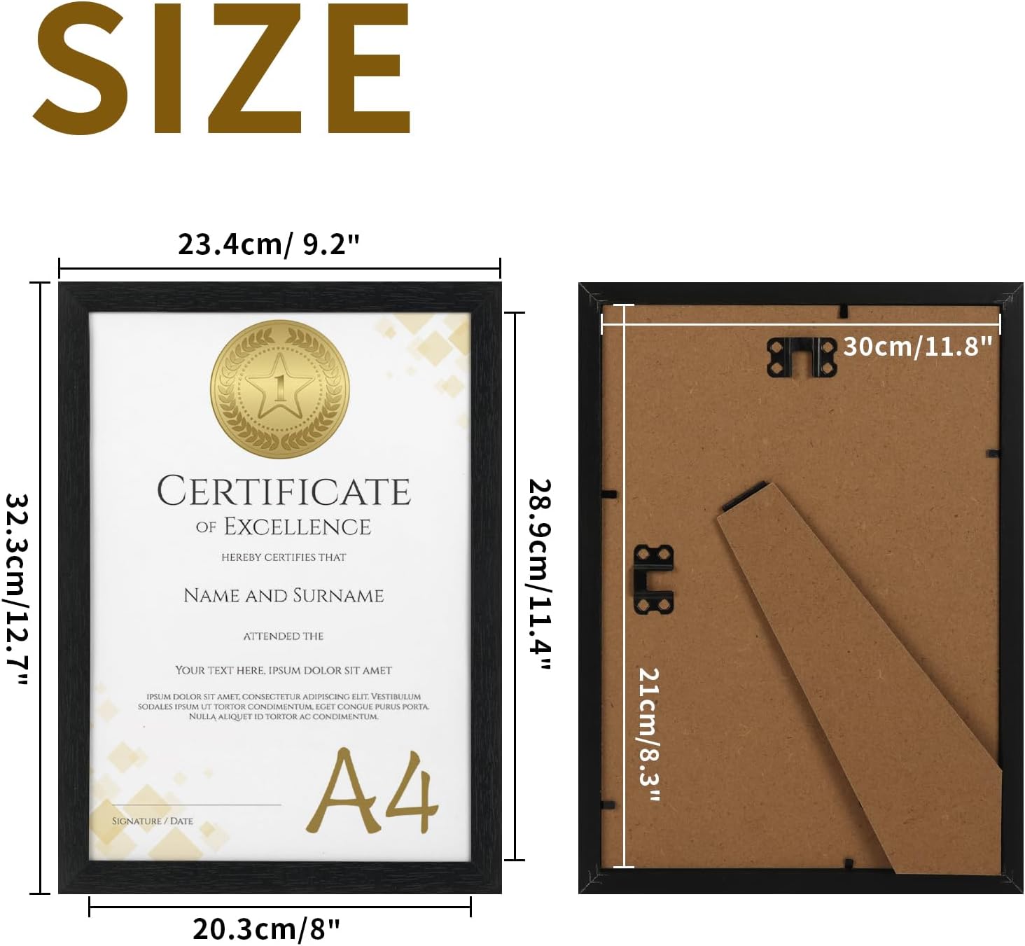 Horlimer Cornice A4 MDF 15 Pezzi, Nero - immagine 2