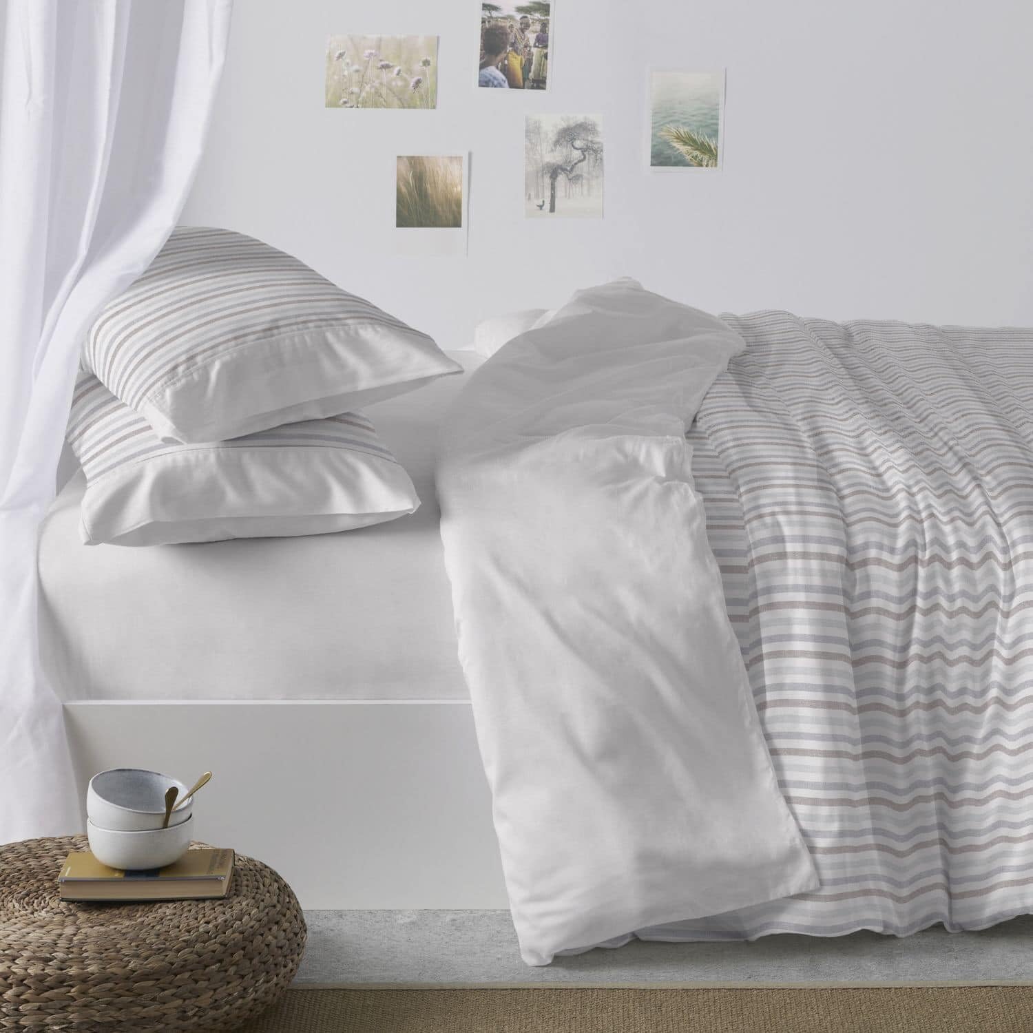 Copripiumini, Cotone, Grigio, Ancho de 200 - immagine 2