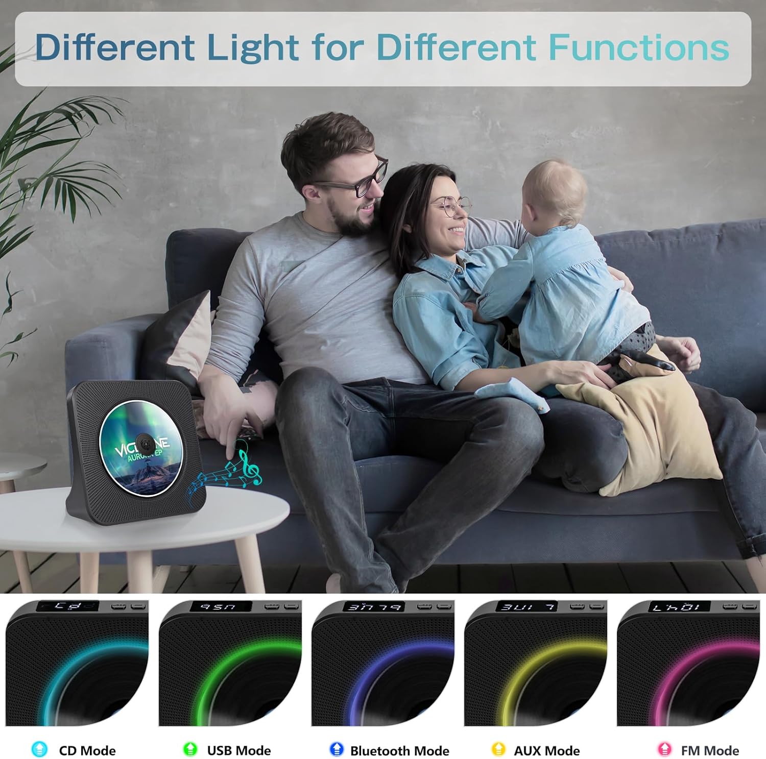 Lettore CD da Scrivania con Trasmettitore Bluetooth - immagine 3