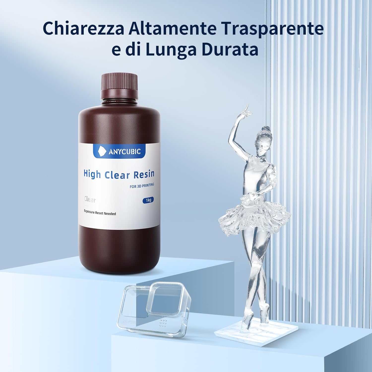 ANYCUBIC Resina Alta Trasparenza per Stampante 3D (2kg) - immagine 3