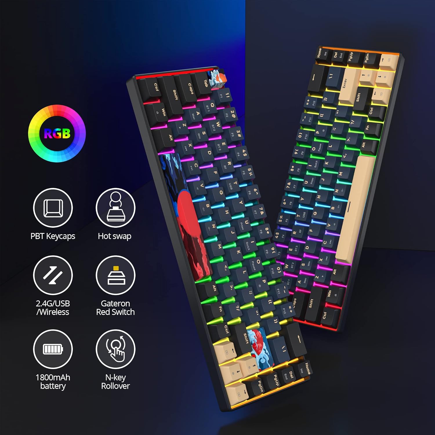 Solidee Tastiera Meccanica RGB Wireless 65% - immagine 4