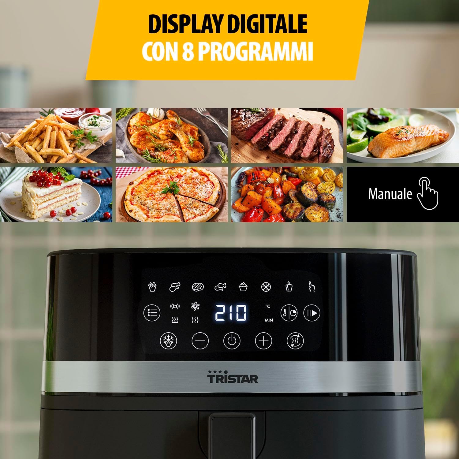 Tristar FR-9418 - Friggitrice ad Aria Digitale 8L 2000W - immagine 3