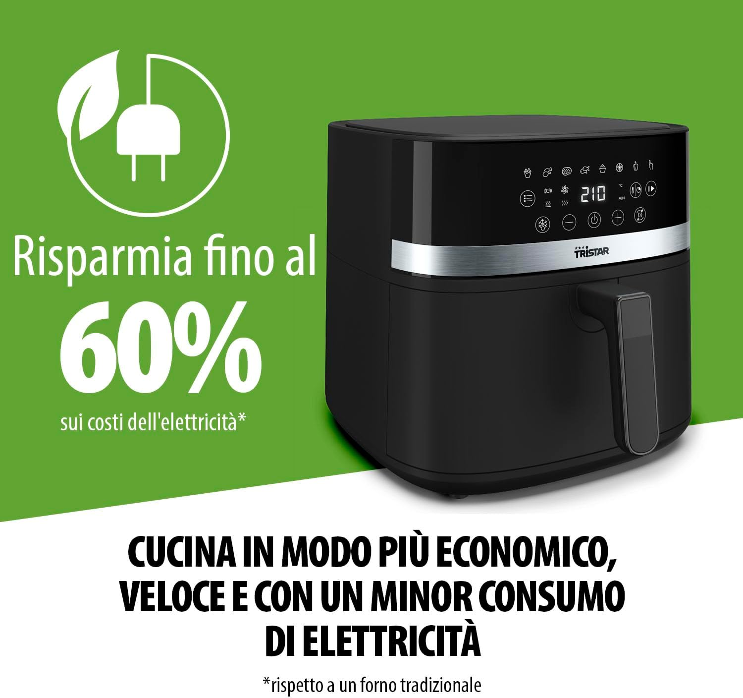 Tristar FR-9418 - Friggitrice ad Aria Digitale 8L 2000W - immagine 4